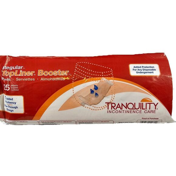 Tranquility 25 TopLiner Booster Flow - Thru Pad Incontinence Care Diaper Inserts - Picture 1 of 6